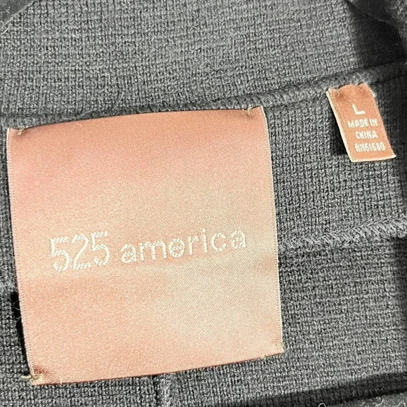 525 America Black 100% Merino Wool Button Front Jacket Women's Size Large - Picture 5 of 7